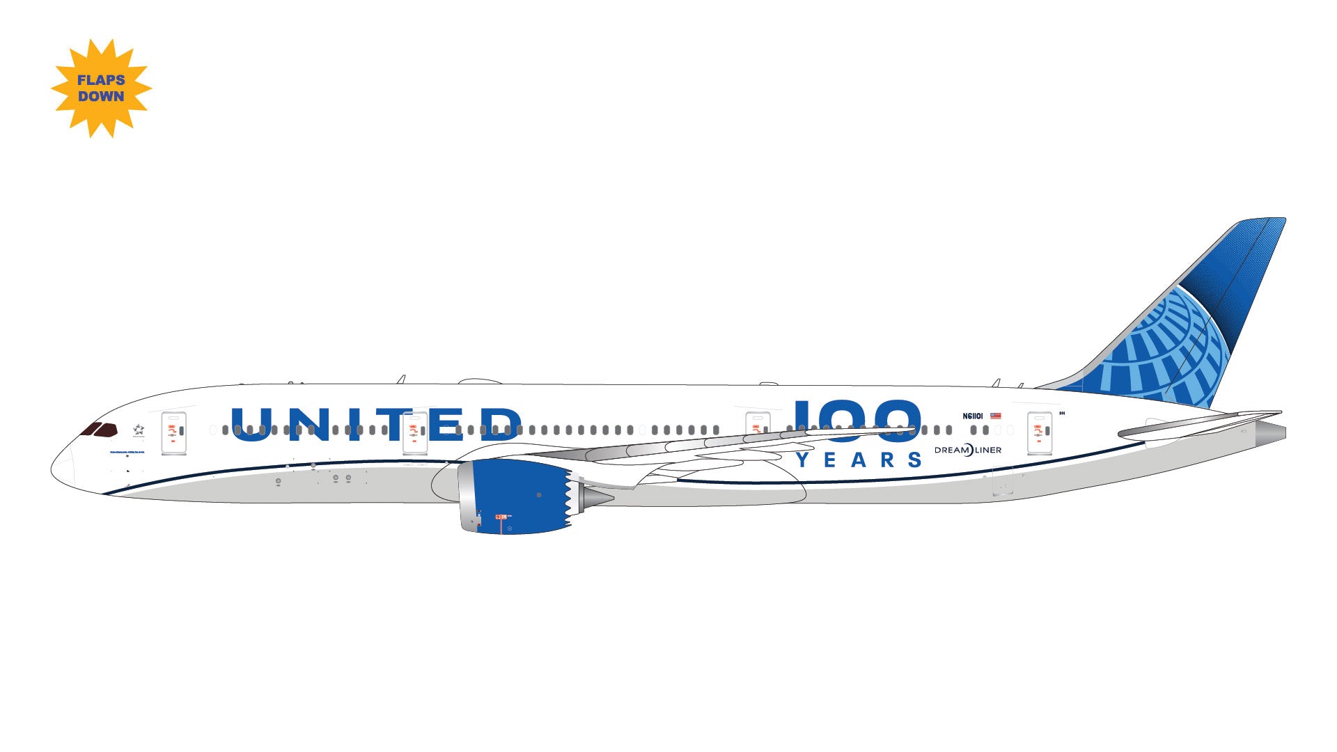United Airlines Boeing 787-9 N61101 'Flaps Down' (GJUAL2228F) *VORBESTELLUNG*
